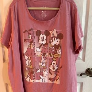 Disney Pink Short Sleeve Tee with Characters
